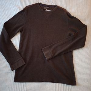 Bass Brown Long Sleeve Crew Neck Thermal Tee Men's L